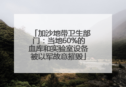 加沙地带卫生部门：当地60%的血库和实验室设备被以军故意摧毁