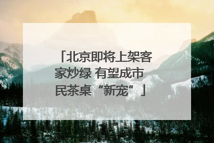 北京即将上架客家炒绿 有望成市民茶桌“新宠”