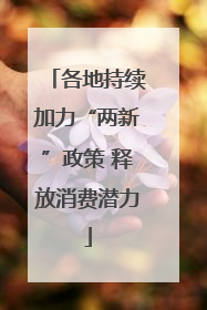 各地持续加力“两新”政策 释放消费潜力