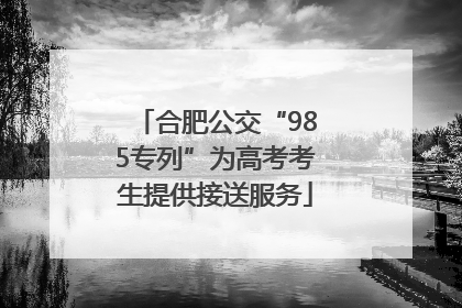 合肥公交“985专列”为高考考生提供接送服务