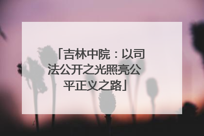 吉林中院：以司法公开之光照亮公平正义之路