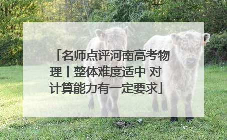 名师点评河南高考物理丨整体难度适中 对计算能力有一定要求