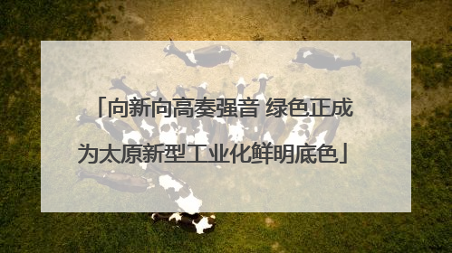 向新向高奏强音 绿色正成为太原新型工业化鲜明底色