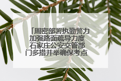 周密部署执勤警力 加强路面疏导力度 石家庄公安交管部门多措并举确保考点周边交通环境良好