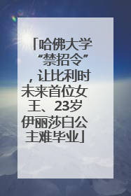 哈佛大学“禁招令”，让比利时未来首位女王、23岁伊丽莎白公主难毕业