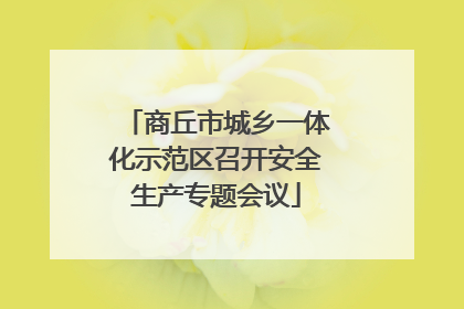 商丘市城乡一体化示范区召开安全生产专题会议