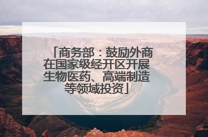 商务部：鼓励外商在国家级经开区开展生物医药、高端制造等领域投资