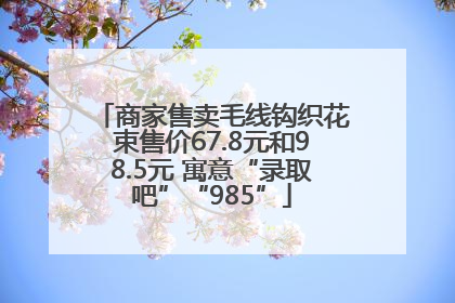 商家售卖毛线钩织花束售价67.8元和98.5元 寓意“录取吧”“985”