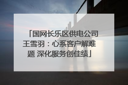 国网长乐区供电公司王雪羽：心系客户解难题 深化服务创佳绩