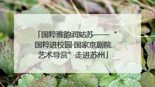 国粹雅韵润姑苏——“国粹进校园·国家京剧院艺术导赏”走进苏州