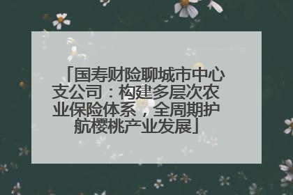 国寿财险聊城市中心支公司：构建多层次农业保险体系，全周期护航樱桃产业发展