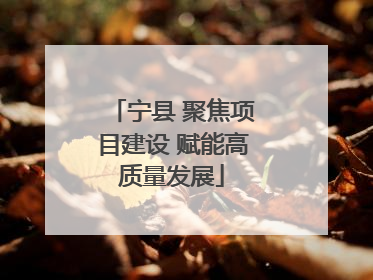 宁县 聚焦项目建设 赋能高质量发展