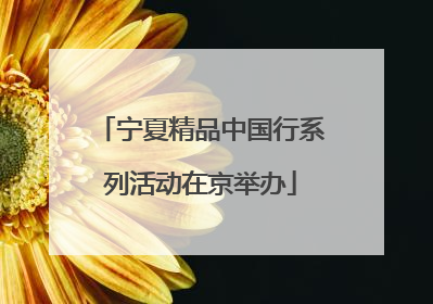 宁夏精品中国行系列活动在京举办