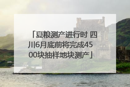 夏粮测产进行时 四川6月底前将完成4500块抽样地块测产