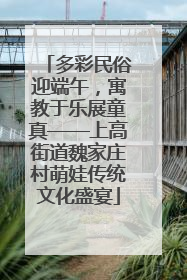 多彩民俗迎端午，寓教于乐展童真——上高街道魏家庄村萌娃传统文化盛宴