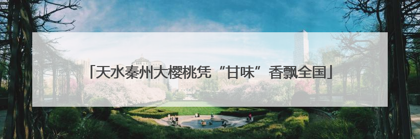 天水秦州大樱桃凭“甘味”香飘全国
