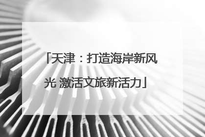 天津：打造海岸新风光 激活文旅新活力