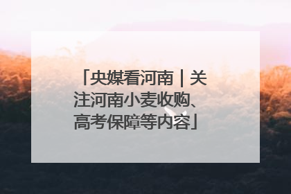 央媒看河南｜关注河南小麦收购、高考保障等内容
