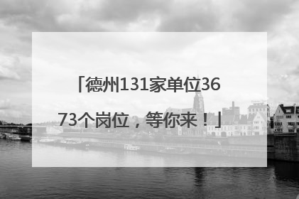 德州131家单位3673个岗位，等你来！