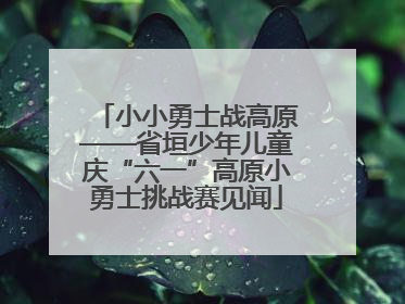 小小勇士战高原——省垣少年儿童庆“六一”高原小勇士挑战赛见闻