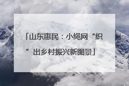 山东惠民：小绳网“织”出乡村振兴新图景