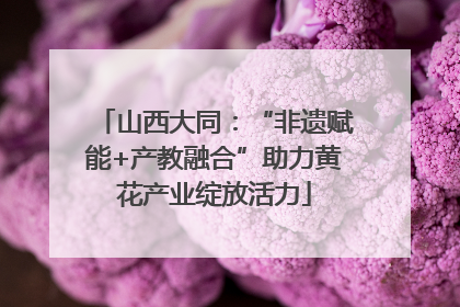 山西大同：“非遗赋能+产教融合”助力黄花产业绽放活力