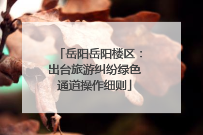 岳阳岳阳楼区：出台旅游纠纷绿色通道操作细则