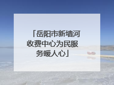 岳阳市新墙河收费中心为民服务暖人心