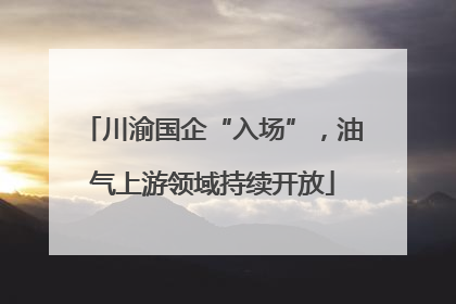 川渝国企“入场”，油气上游领域持续开放