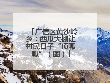 广信区黄沙岭乡：西瓜大棚让村民日子“顶呱呱”（图）