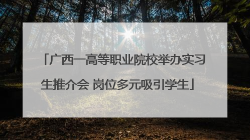 广西一高等职业院校举办实习生推介会 岗位多元吸引学生