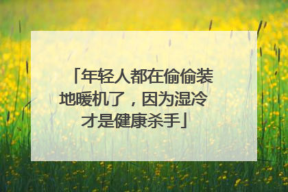 年轻人都在偷偷装地暖机了，因为湿冷才是健康杀手