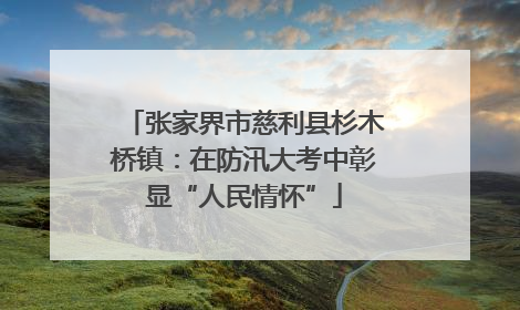 张家界市慈利县杉木桥镇：在防汛大考中彰显“人民情怀”