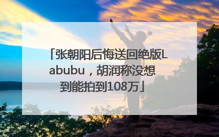 张朝阳后悔送回绝版Labubu，胡润称没想到能拍到108万