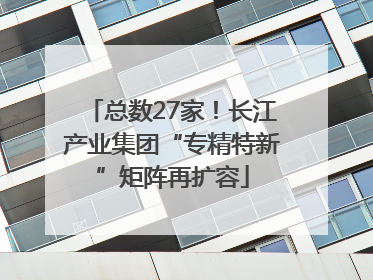 总数27家！长江产业集团“专精特新”矩阵再扩容