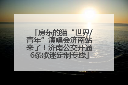 房东的猫“世界/青年”演唱会济南站来了！济南公交开通6条歌迷定制专线