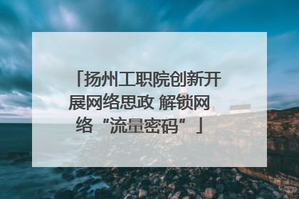 扬州工职院创新开展网络思政 解锁网络“流量密码”