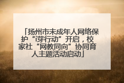 扬州市未成年人网络保护“i芽行动”开启，校家社“网教同向”协同育人主题活动启动