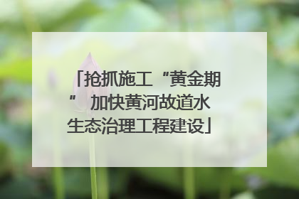 抢抓施工“黄金期” 加快黄河故道水生态治理工程建设