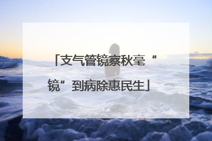 支气管镜察秋毫“镜”到病除惠民生
