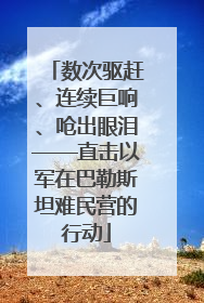 数次驱赶、连续巨响、呛出眼泪——直击以军在巴勒斯坦难民营的行动