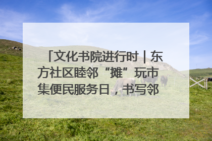文化书院进行时｜东方社区睦邻“摊”玩市集便民服务日，书写邻里共生新篇章