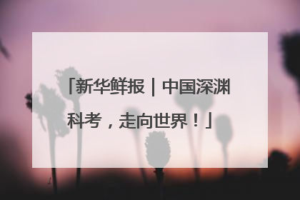 新华鲜报｜中国深渊科考，走向世界！