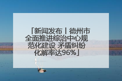 新闻发布丨德州市全面推进综治中心规范化建设 矛盾纠纷化解率达96%