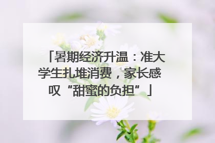 暑期经济升温：准大学生扎堆消费，家长感叹“甜蜜的负担”