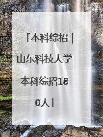 本科综招｜山东科技大学本科综招180人