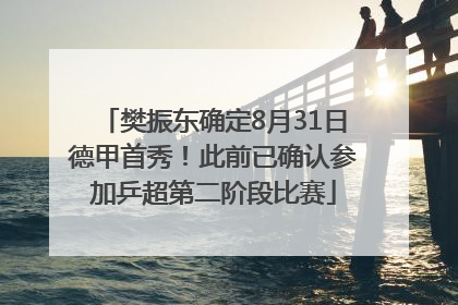 樊振东确定8月31日德甲首秀！此前已确认参加乒超第二阶段比赛