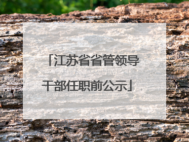 江苏省省管领导干部任职前公示