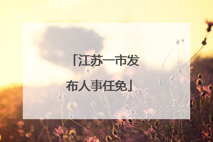 江苏一市发布人事任免