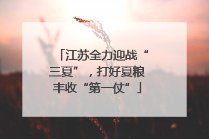 江苏全力迎战“三夏”，打好夏粮丰收“第一仗”